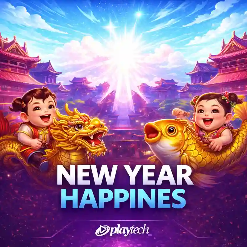 New Year Happiness Slot Game Banner